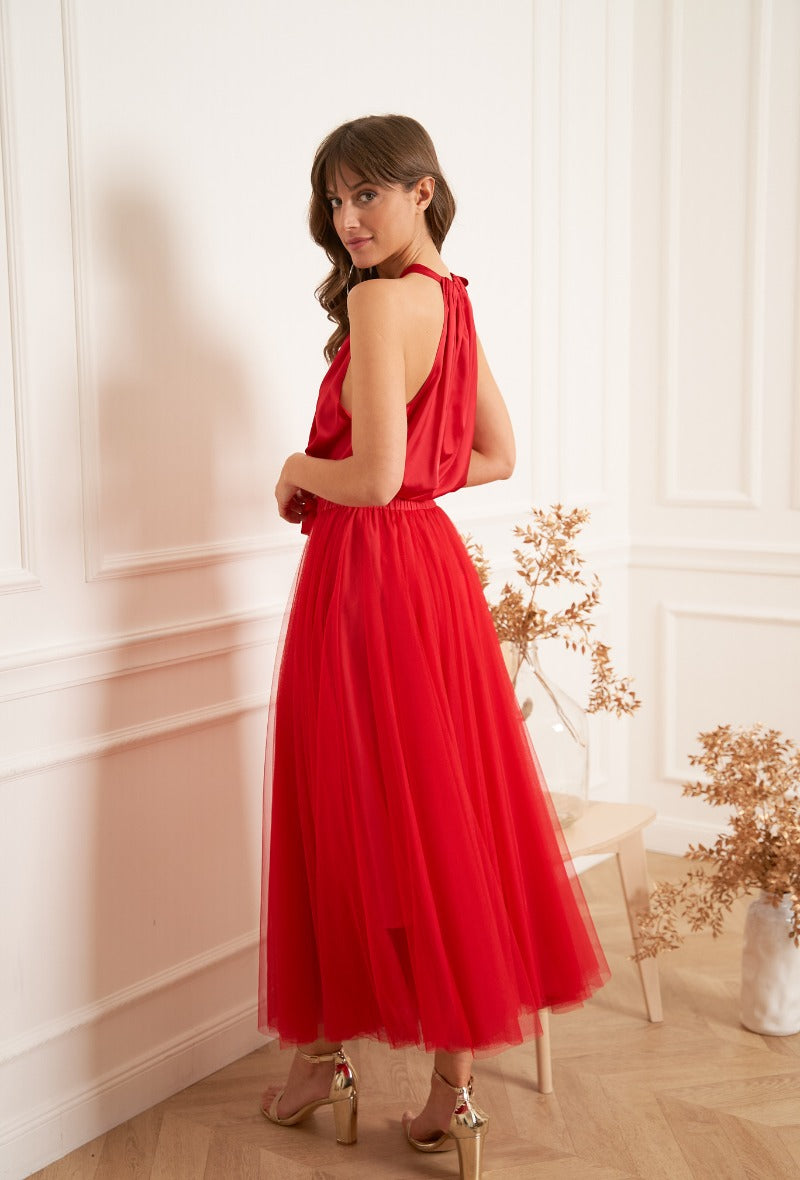 Carrie Tulle Skirt Red-S/M-Fi&Co Boutique