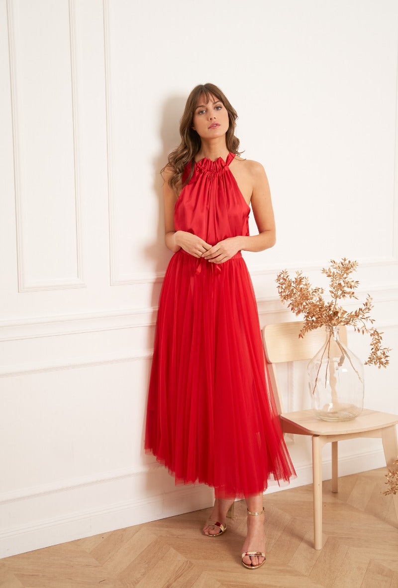 Carrie Tulle Skirt Red-S/M-Fi&Co Boutique