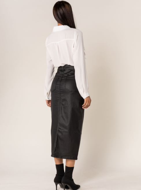 Kimberly Vegan Leather Skirt-XS/34/6-Fi&Co Boutique