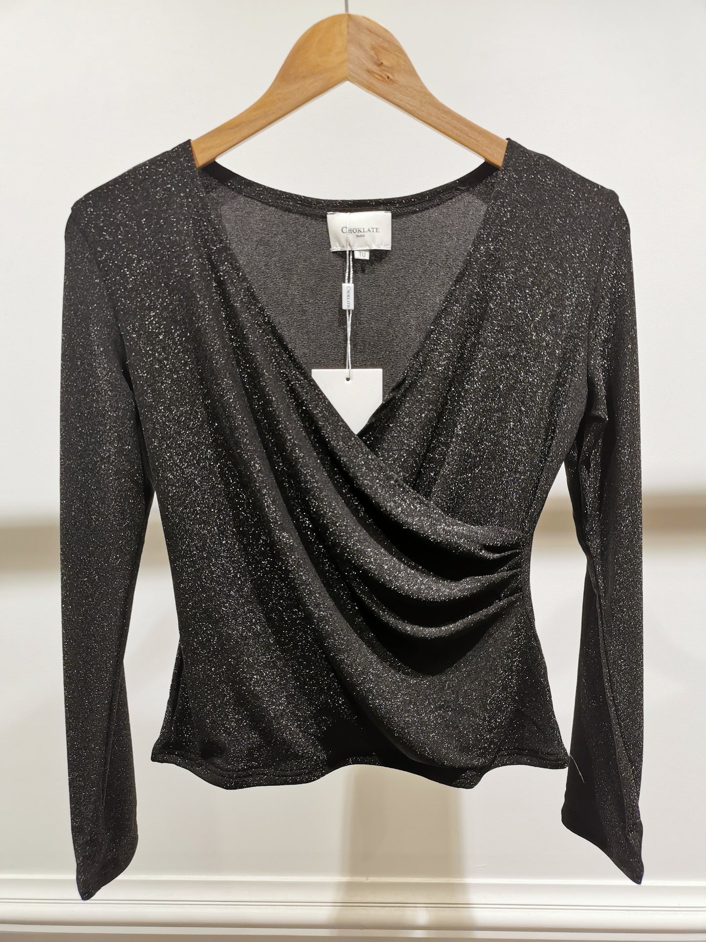 Veronika Sparkle V-Neck Long Sleeve Top-One Size-Fi&Co Boutique