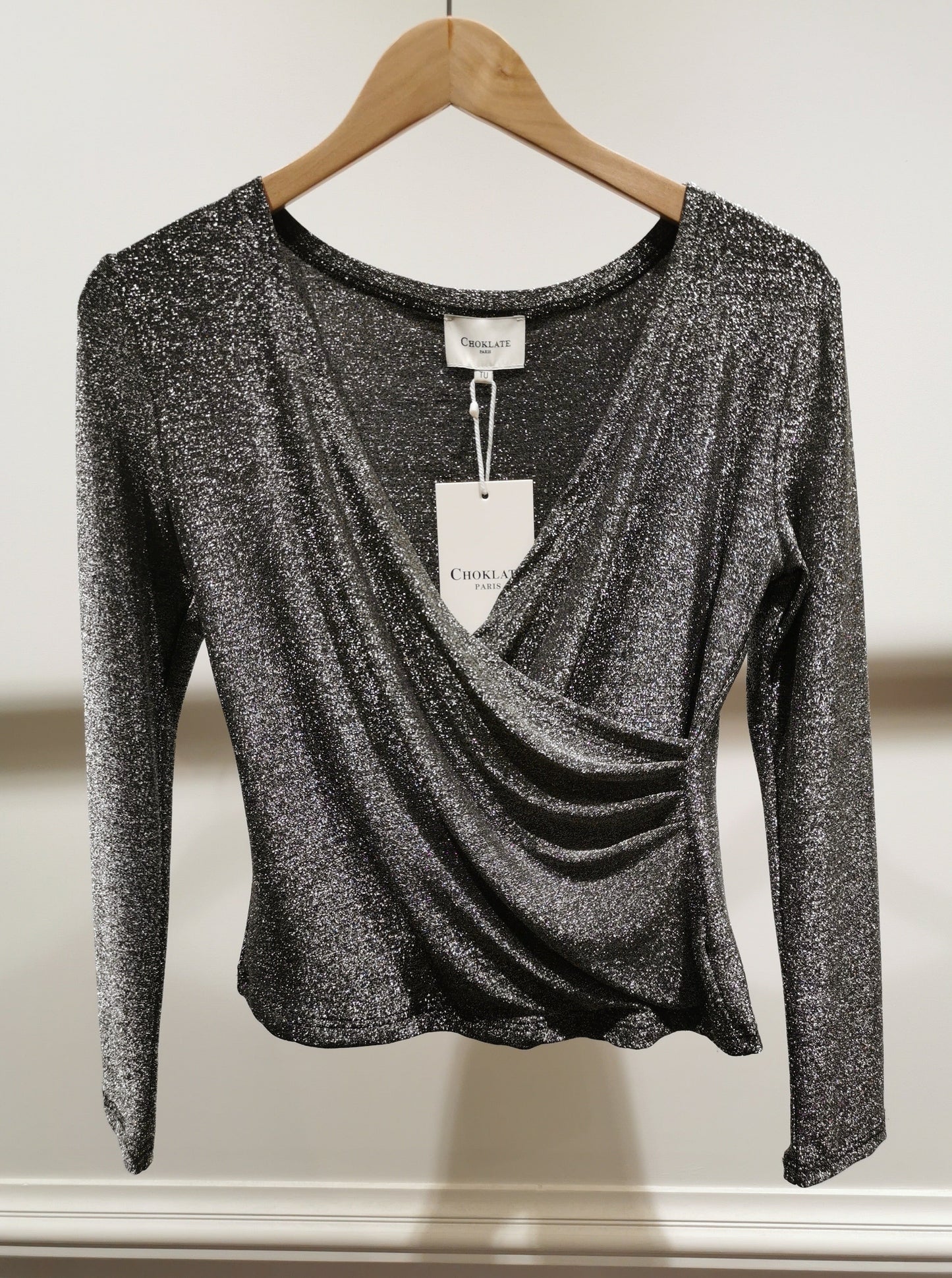 Veronika Sparkle V-Neck Long Sleeve Top-One Size-Fi&Co Boutique