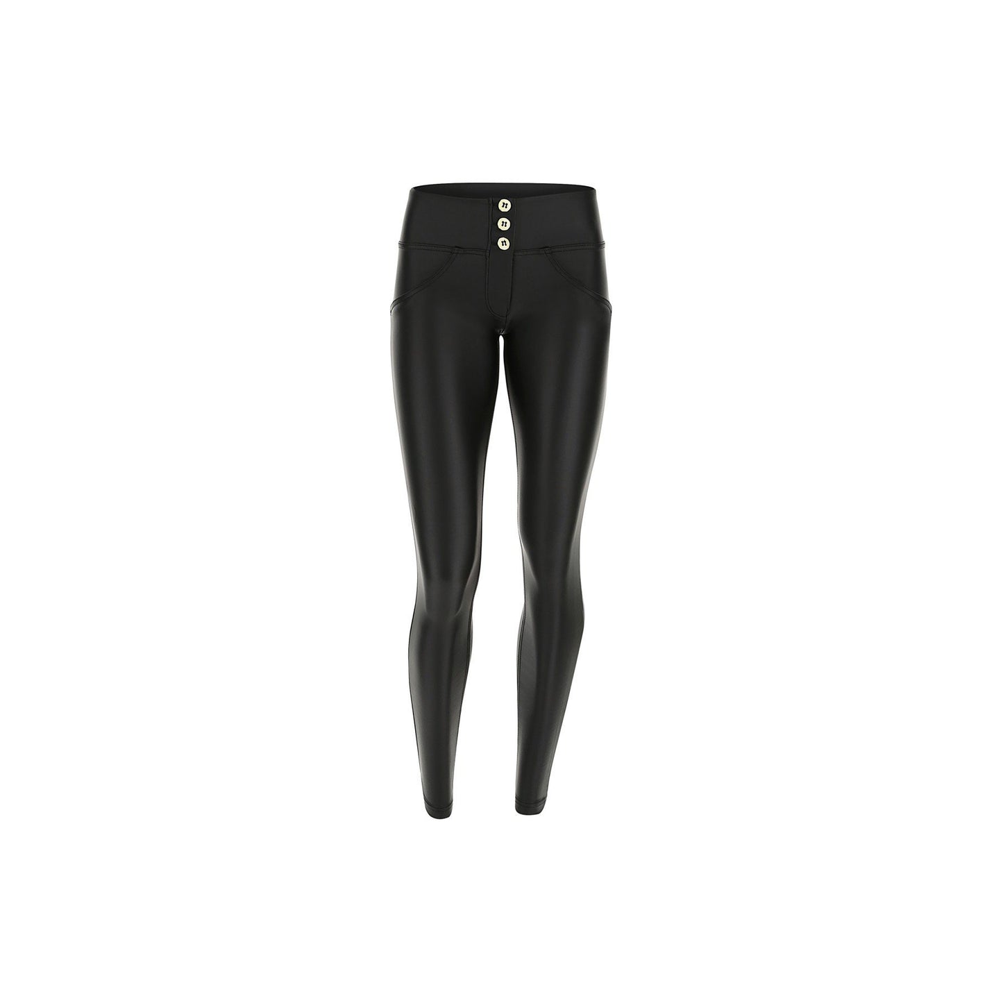 Freddy WR.UP® mid-rise skinny trousers in faux leather-Black-Fi&Co Boutique