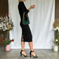 Carla Ruiz Black Ruched Dress-38/8-Fi&Co Boutique