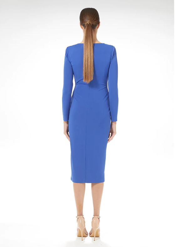 Carla Ruiz Blue Midi Wrap Dress-38/8-Fi&Co Boutique