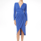 Carla Ruiz Blue Midi Wrap Dress-38/8-Fi&Co Boutique