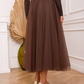 Carrie Tulle Skirt Brown-S/M-Fi&Co Boutique