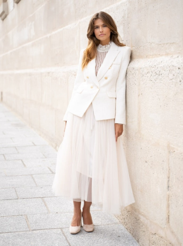 Blazer with tulle skirt outlet