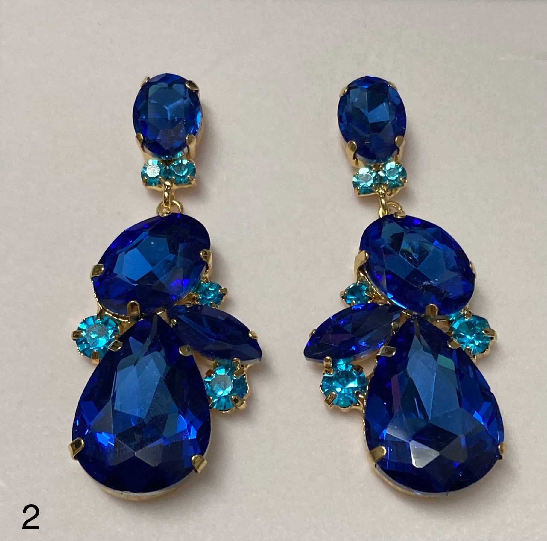 Blue diamond drop earrings deals