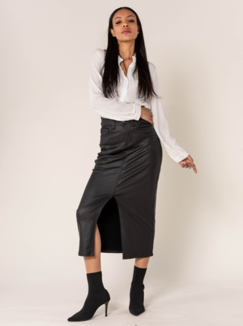 Kimberly Vegan Leather Skirt-XS/34/6-Fi&Co Boutique