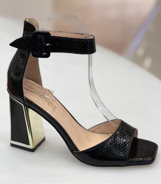 Melina Black Shimmer Heel Sandals-36-Fi&Co Boutique