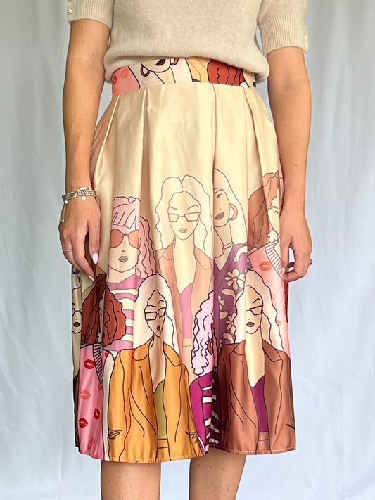 Regina Faces Print Skirt-One Size-Fi&Co Boutique
