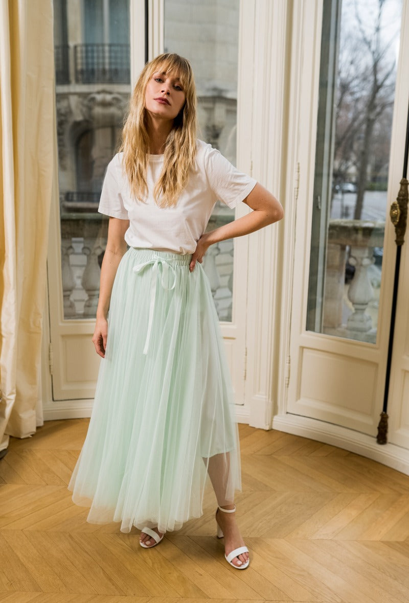 Carrie Tulle Skirt Cream-Fi&Co Boutique