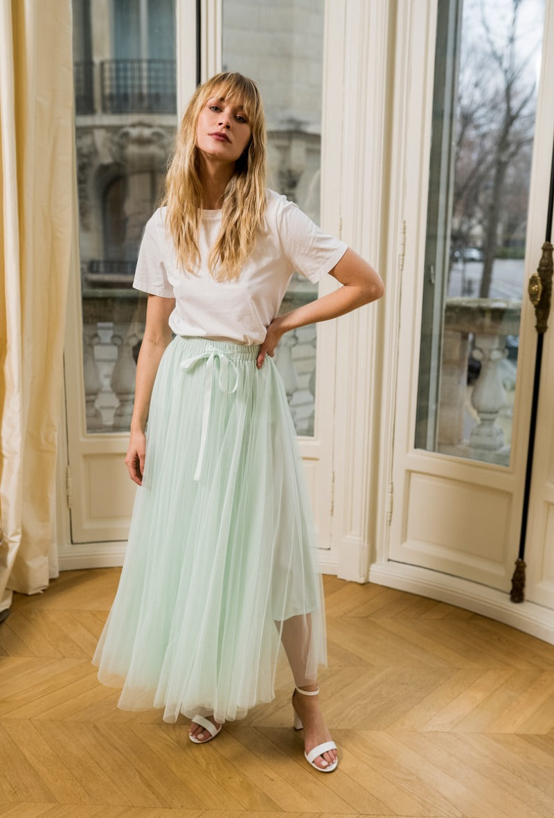 Carrie Tulle Skirt White-Fi&Co Boutique