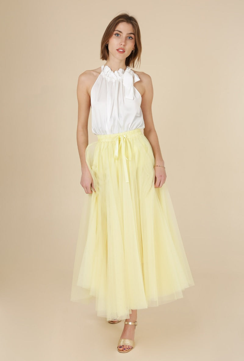 Carrie Tulle Skirt White-Fi&Co Boutique