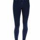 Freddy High Waist Ankle Leg 7/8 Dark Denim Blue Stitch Self Tone Zip-Fi&Co Boutique