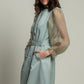 Goa Goa Duster Coat with Tulle Sleeves-Mint-Fi&Co Boutique