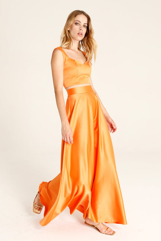 Goa Goa Long Satin Skirt-Extra Small-Fi&Co Boutique