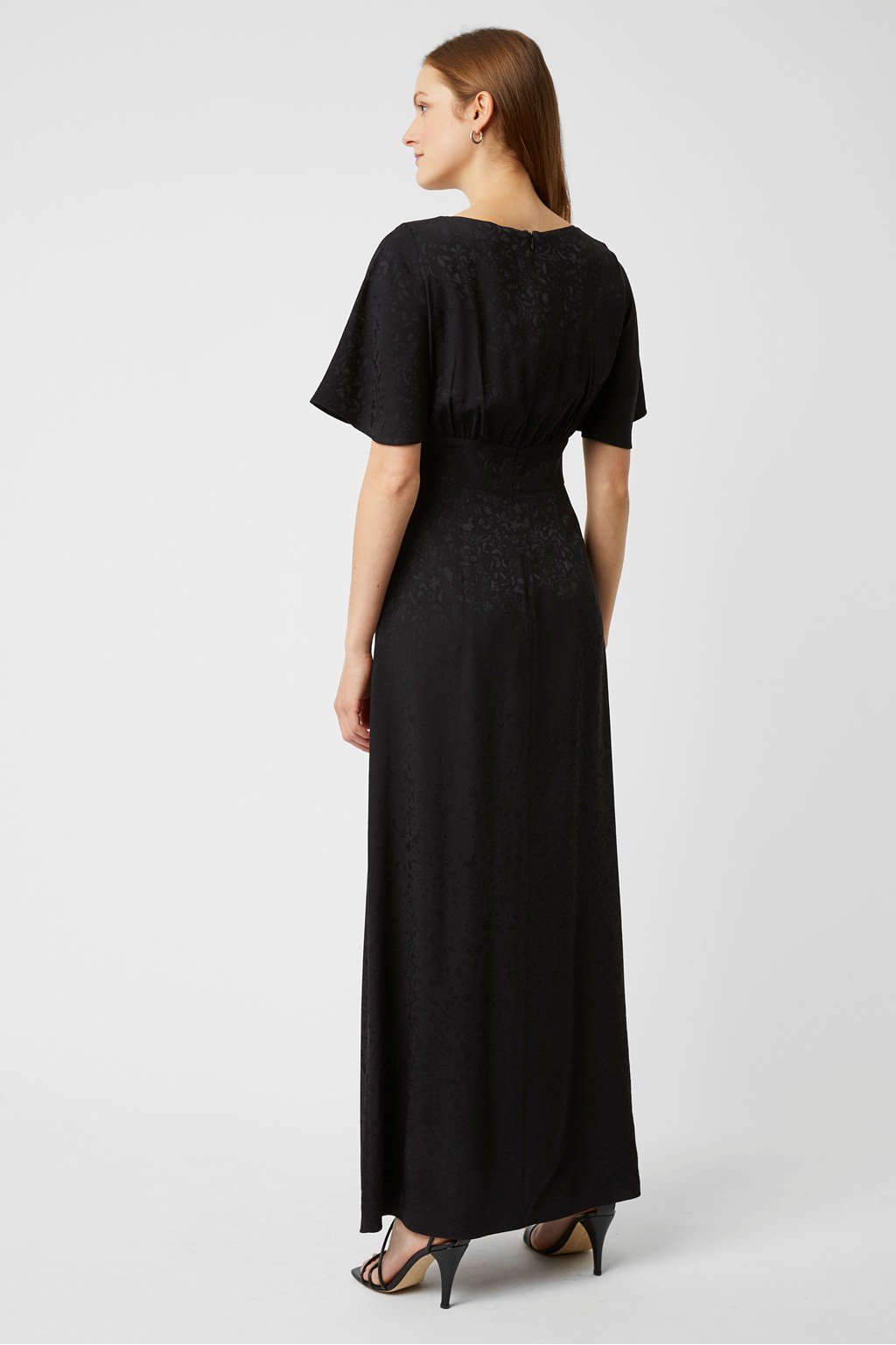 Great Plains Peppy Jacquard Round Neck Maxi Dress-Black-Fi&Co Boutique