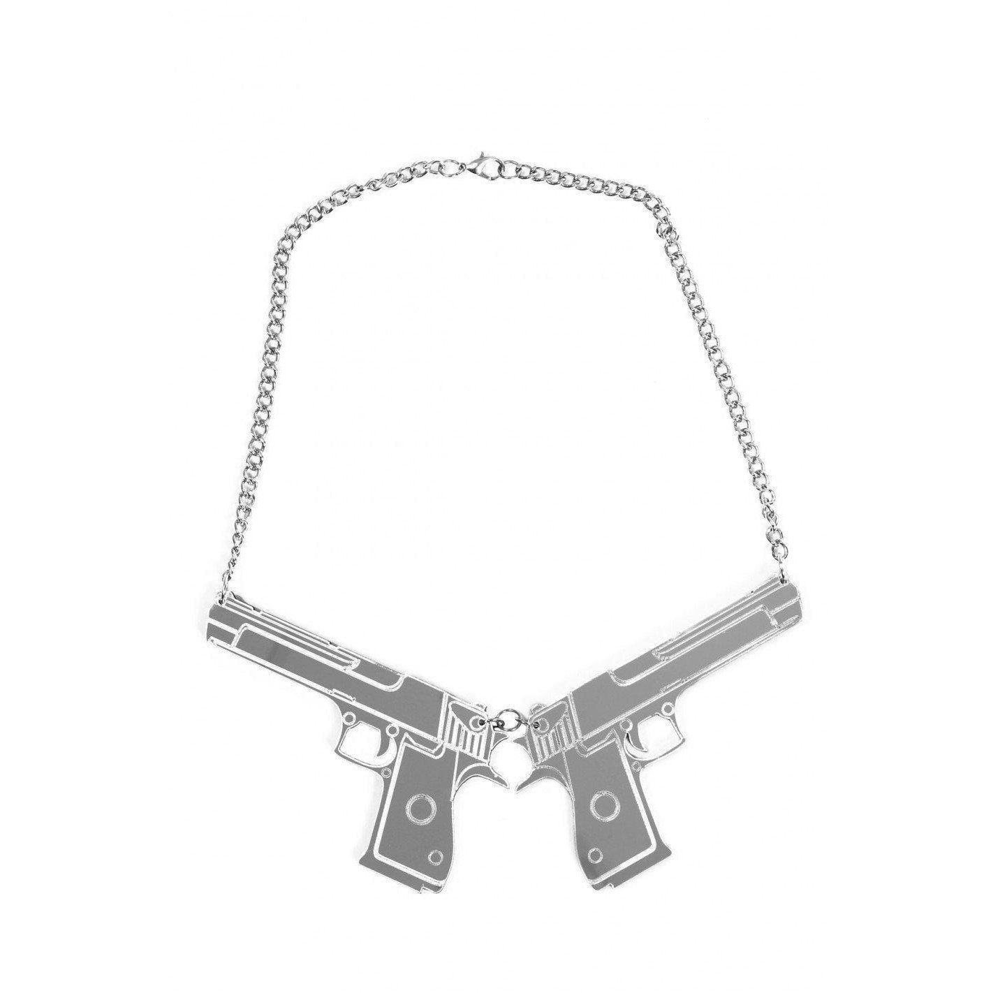 Minueto Guns Necklace-Silver-Fi&Co Boutique