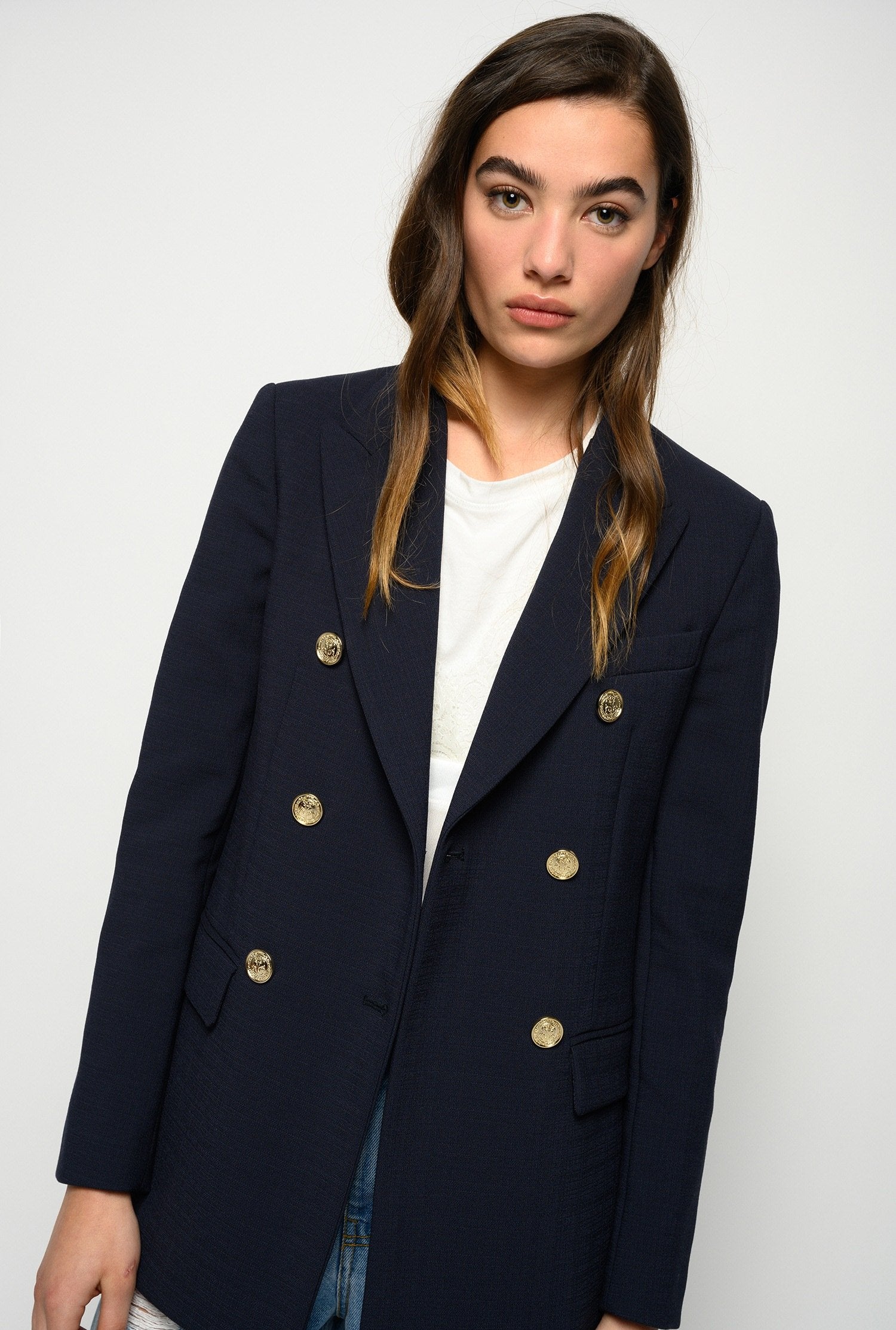 Pinko Striped Blazer-Iris Blue-Fi&Co Boutique