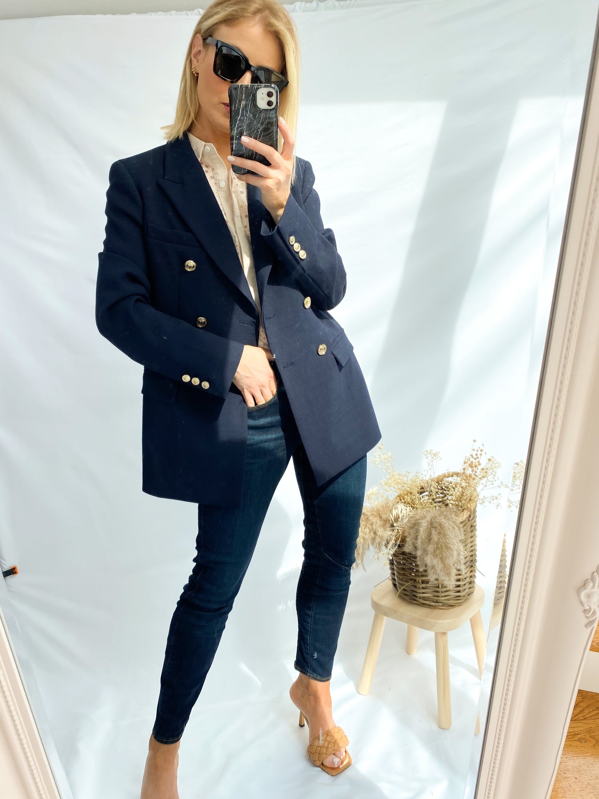 Pinko Striped Blazer-Iris Blue-Fi&Co Boutique