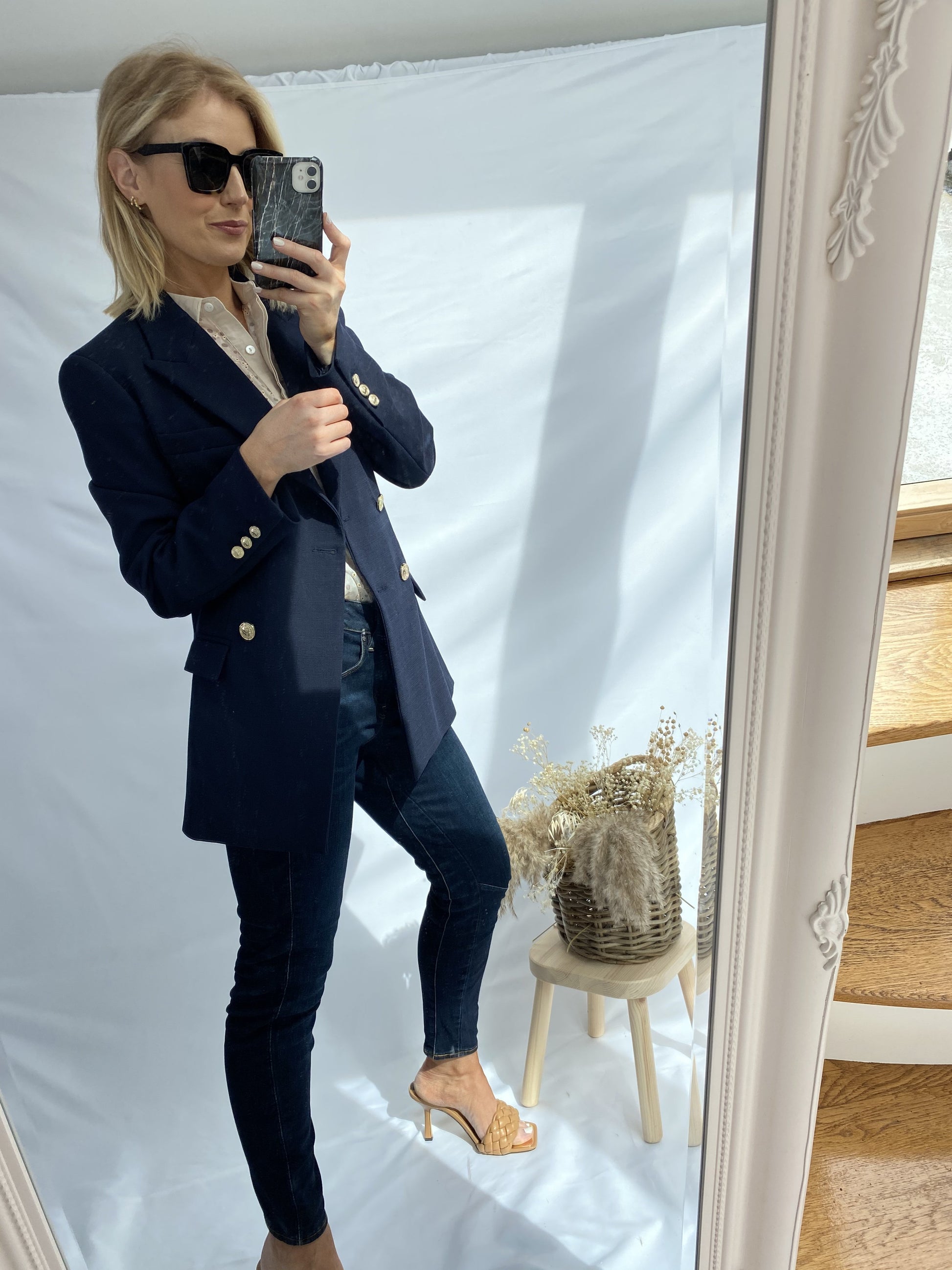 Pinko Striped Blazer-Iris Blue-Fi&Co Boutique