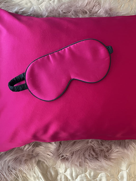 Silk Eye Mask Fuschia-Fi&Co Boutique